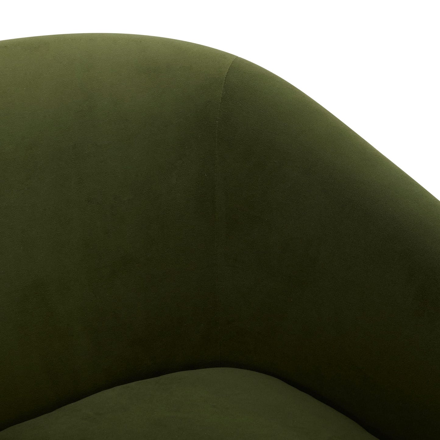 CHITA Swivel Accent Chair, FSC Certified Upholstered Velvet Barrel Chair for Living Room, Fully Assembled, Forest Green