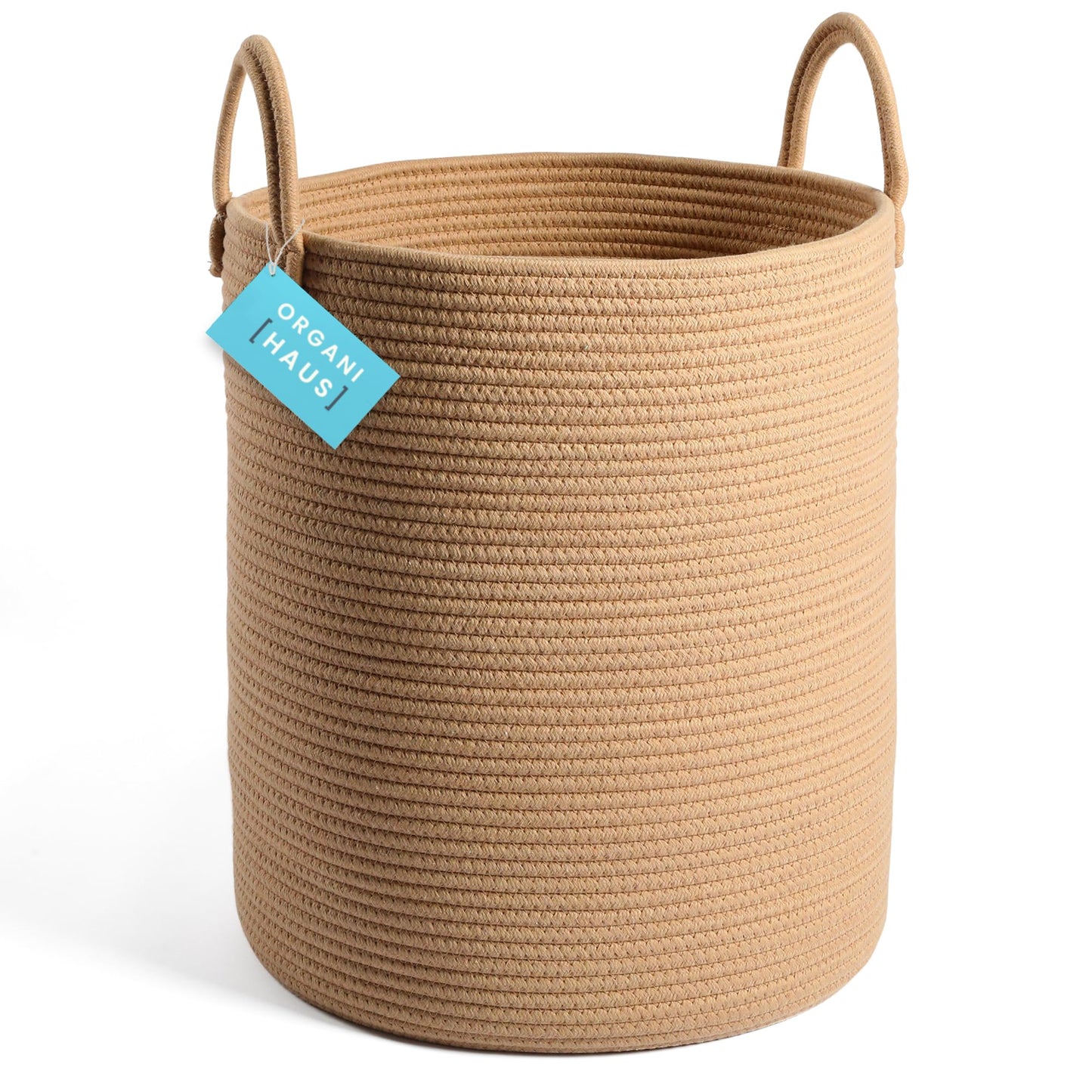 OrganiHaus Large Blanket Basket for Living Room 20x13, Rainbow Rope Basket for Classroom Organization, Toy Storage Basket, Woven Kids Laundry Basket
