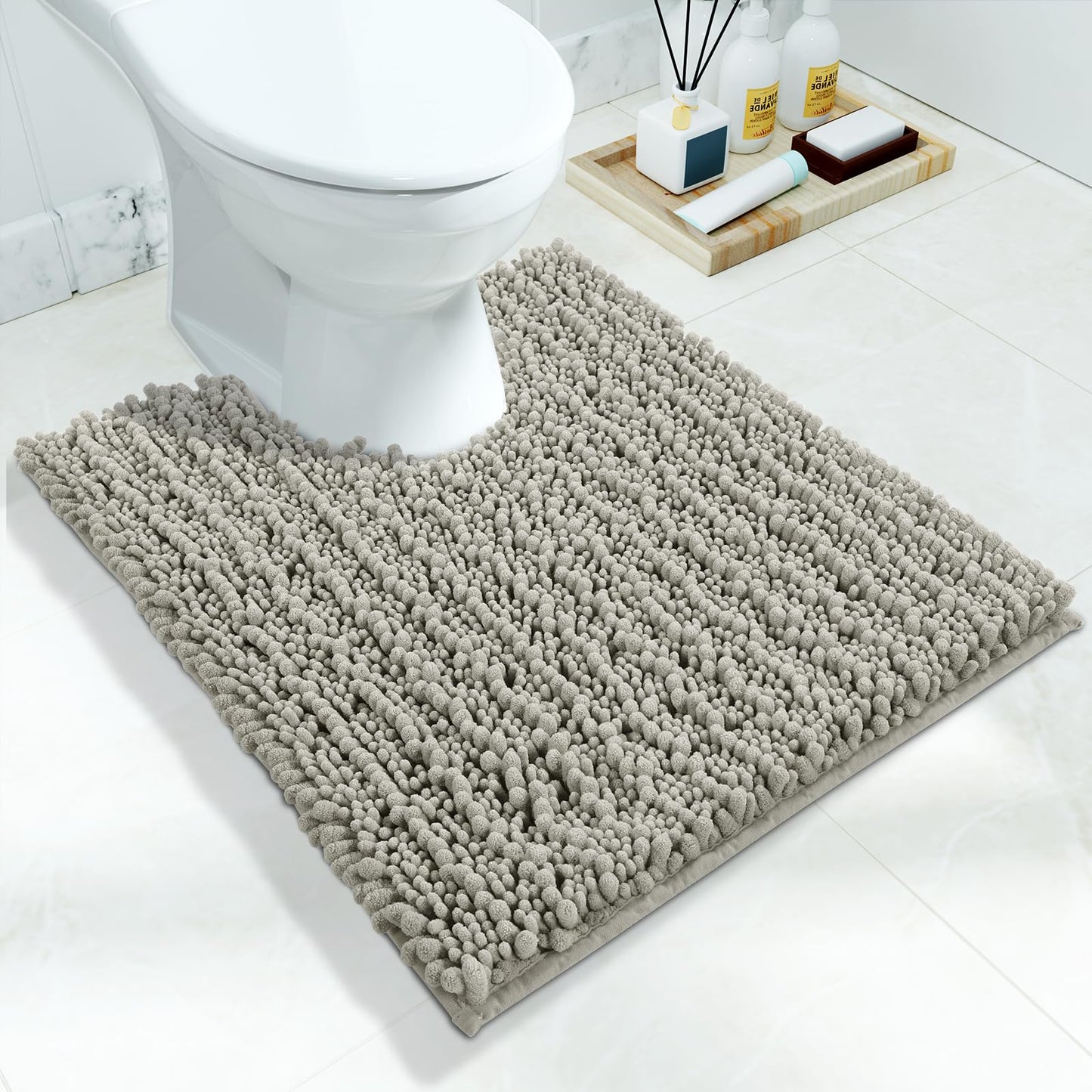 Yimobra Bathroom Rugs Non Slip Washable 32x20 Inch - Ultra Soft Absorbent Chenille Bath Mat, Quick Dry Shaggy Floor Carpet for Tub Shower