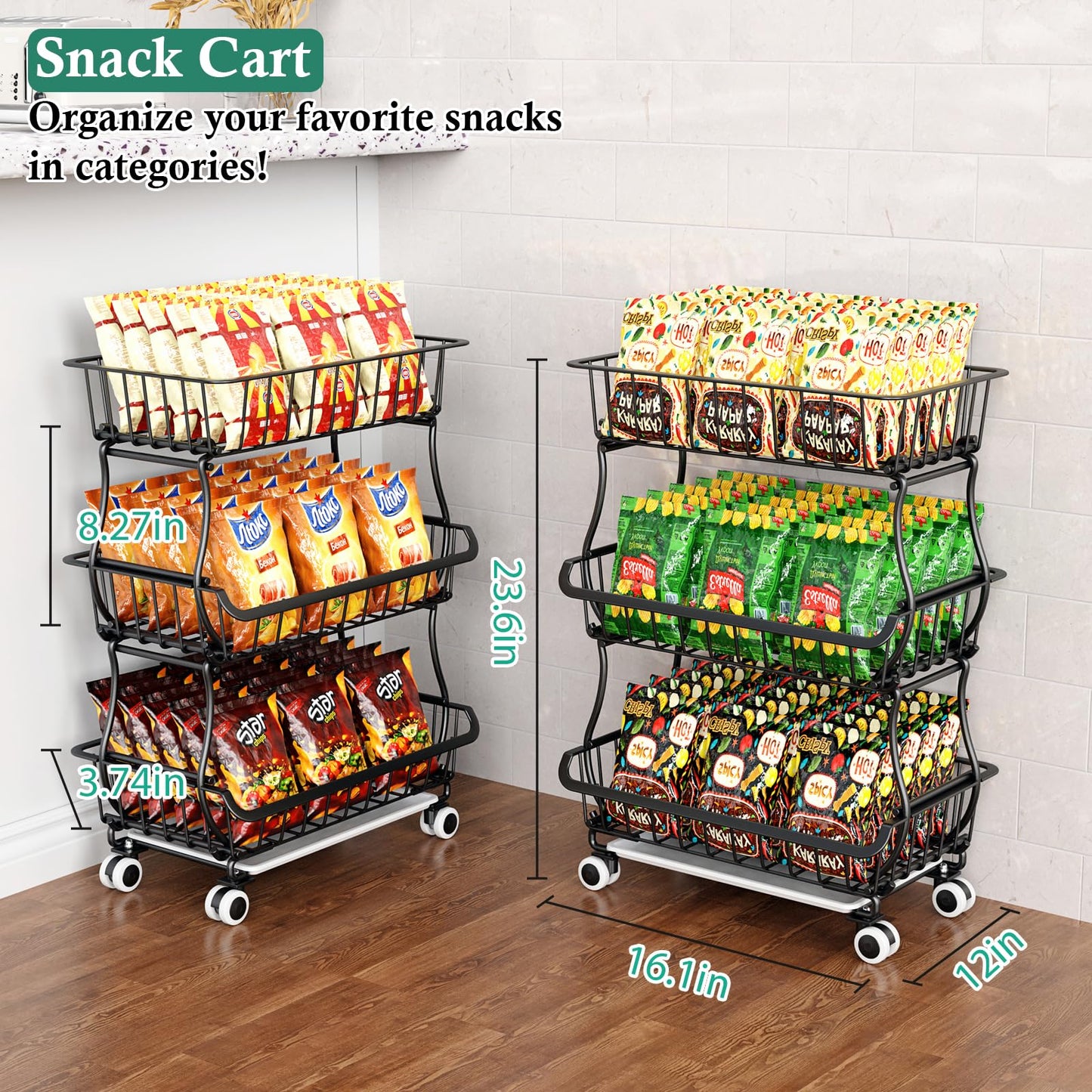 3-Tier Rolling Pantry Floor Organizer – a kitchen storage solution for your home improvement needs