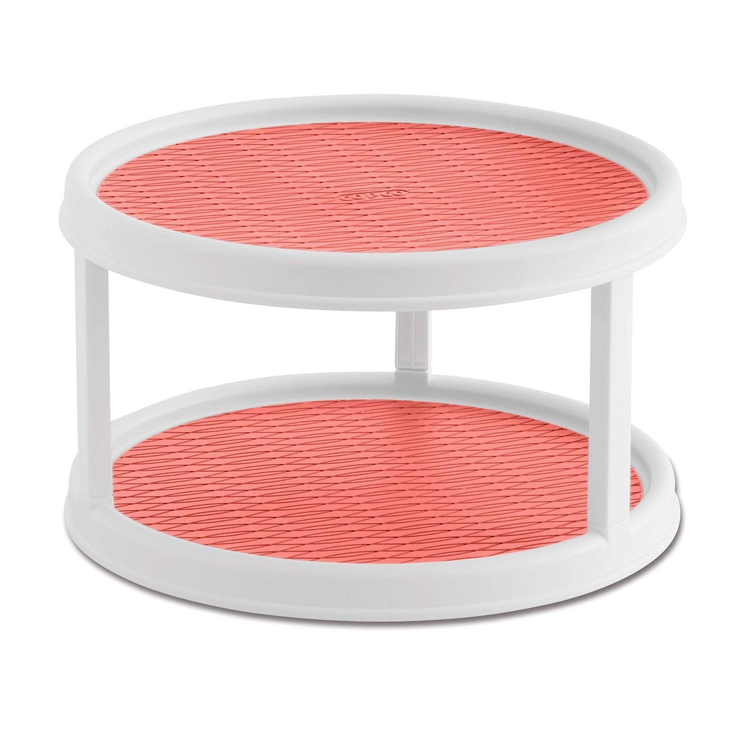 Copco Non-Skid Turntable, storage organizer 2-Tier, 12-Inch, Durable & Easy Clean, White/Gray