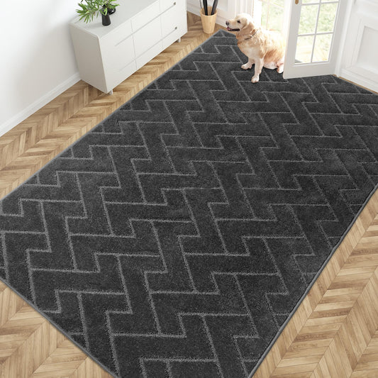 PURRUGS Dirt Trapper Door Mat, Non-Slip Machine Washable Entry Rug, Shoe Scraper, Dog Doormat
