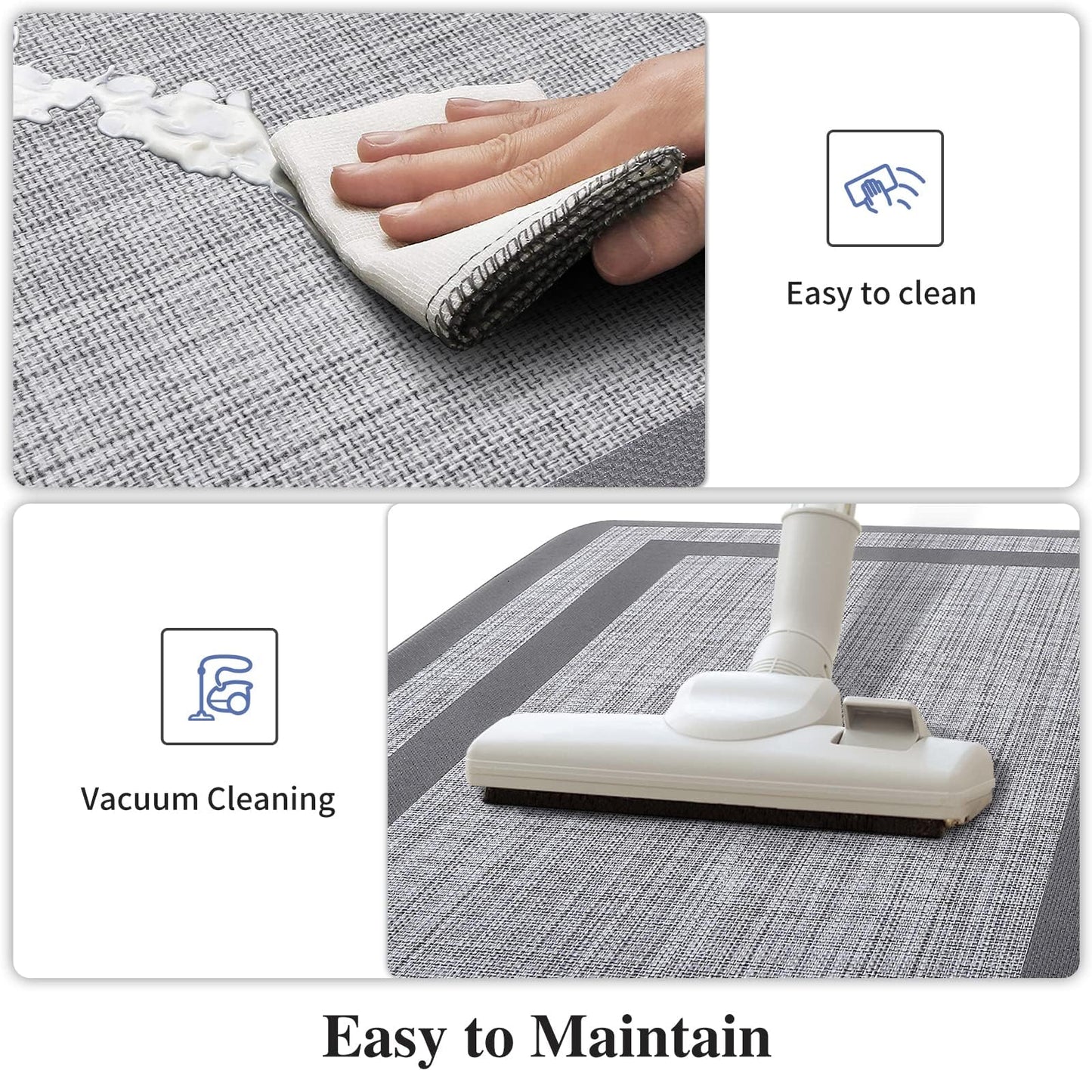 Mattitude Kitchen Mat [2 PCS] Cushioned Anti-Fatigue Non-Skid Waterproof Rugs Ergonomic Comfort Standing Mat for Kitchen, Floor, Office, Sink, Laundry, Black and Gray