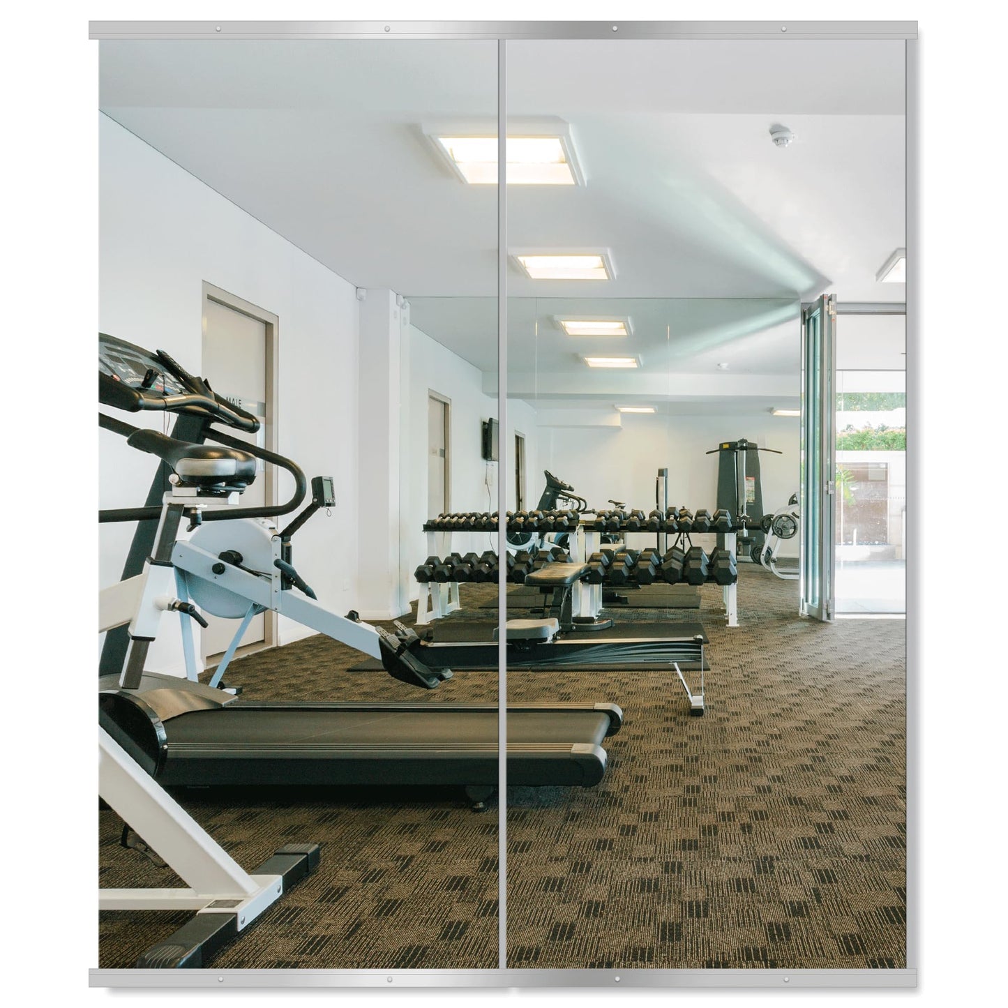 Delma Home Gym Mirror - 48''x24'' Frameless Wall Mirror (2PCS) for Yoga, Home Gym, Garage, Bedroom