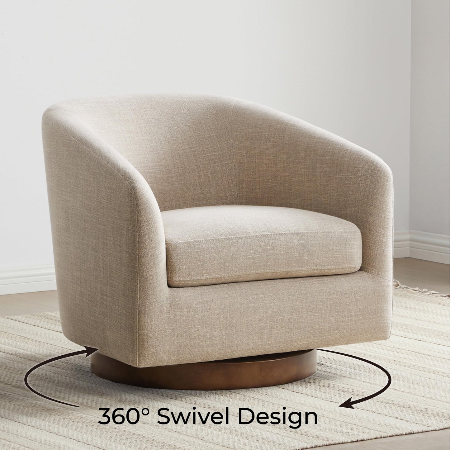 CHITA Swivel Accent Chair, FSC Certified Upholstered Velvet Barrel Chair for Living Room, Fully Assembled, Forest Green