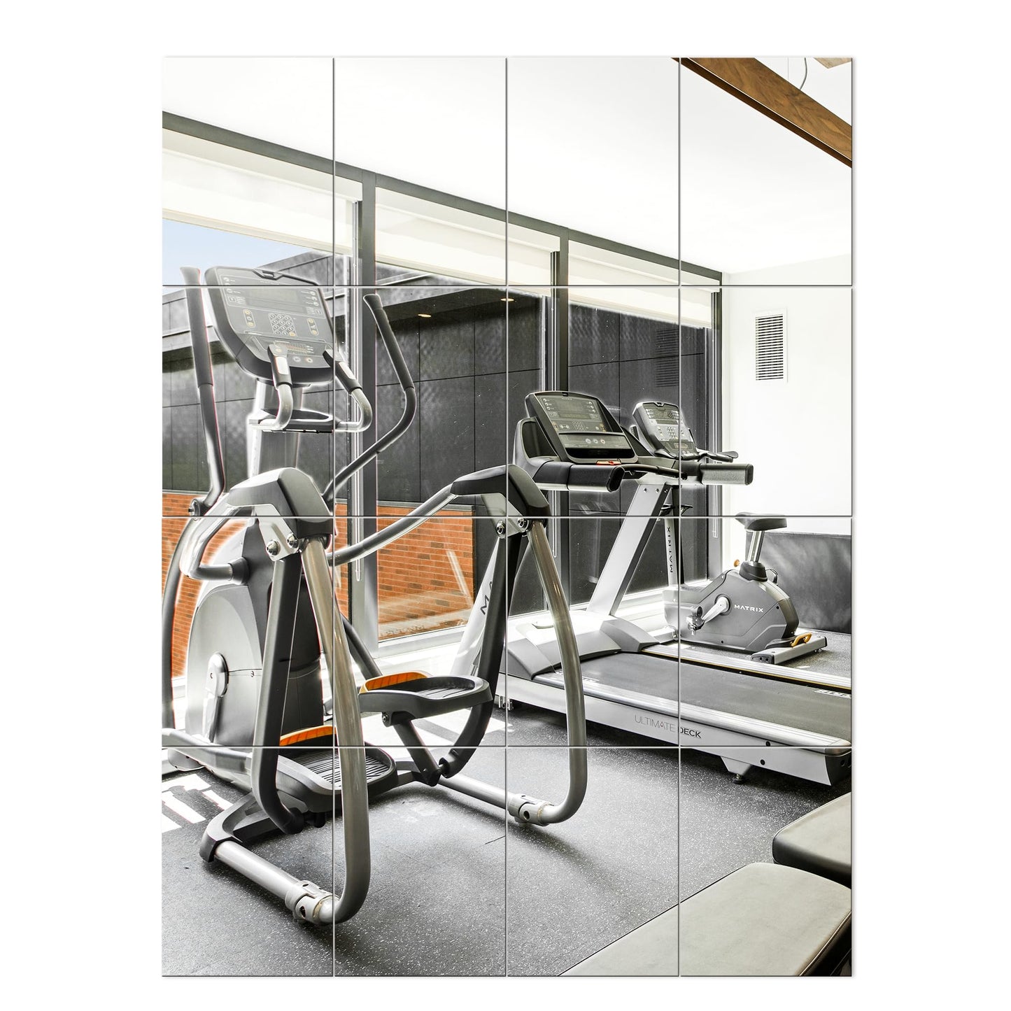 Delma Home Gym Mirror - 48''x24'' Frameless Wall Mirror (2PCS) for Yoga, Home Gym, Garage, Bedroom