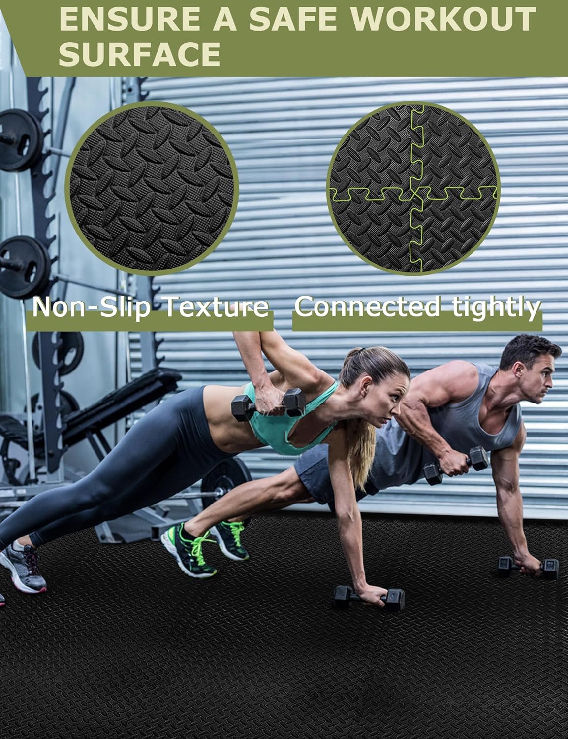 innhom 12/24/48 Tiles Gym Flooring Gym Mats Exercise Mat for Floor Workout Mat Foam Floor Tiles for Home Gym Equipment Garage