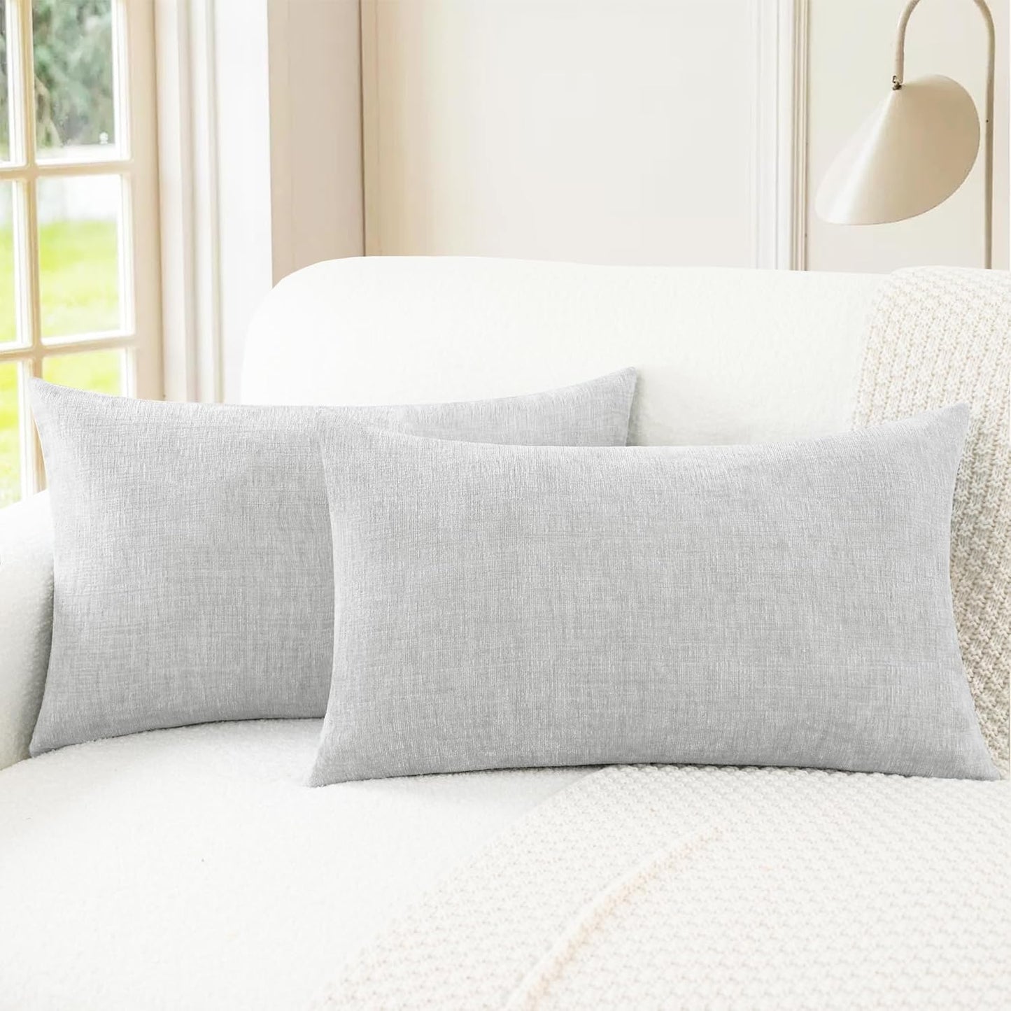 CaliTime Throw Pillow Covers Decorative 18 X 18 Inches Pack of 2 Cozy Chenille Cushion Cases for Couch Sofa Bed Living Room Home Teal