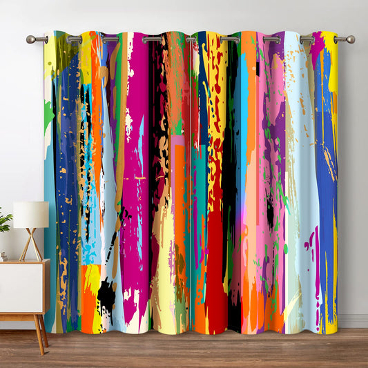 Jekeno Vintage Bookshelf Blackout Curtains Books Bookcase Mysterious Tree Flowers Planet Starry Sky Decor 42"x84"