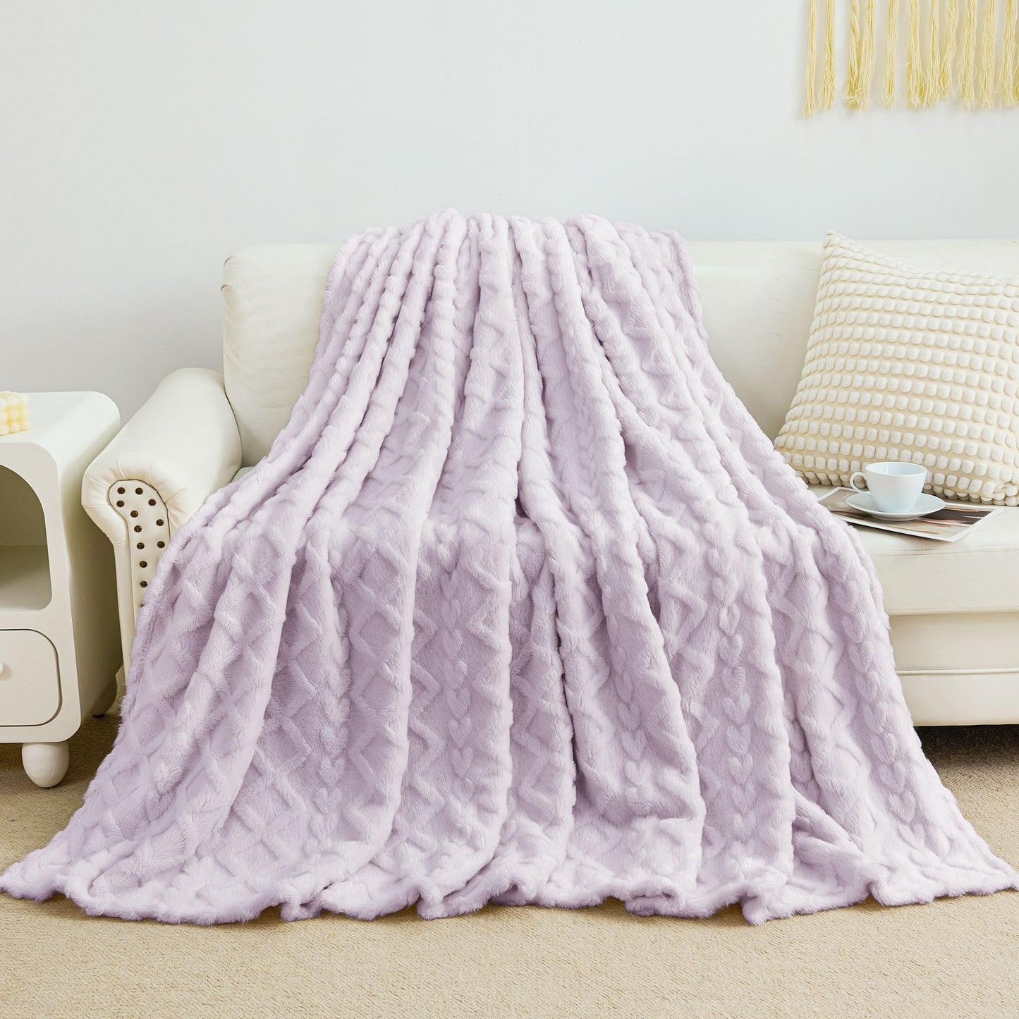 Cozy Soft Lightweight Fuzzy Throw Blanket for Couch, Warm Present for Birthday, Christmas, Halloween