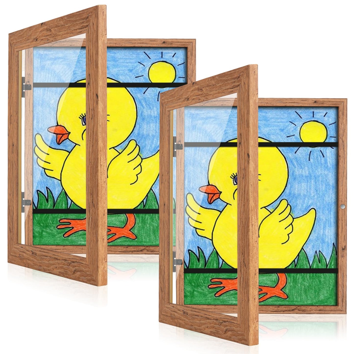 [2-Pack] Kids Frames, 8.5x11 Front Opening Kids Artwork Frames Changeable, Black Artwork Display Storage Frame for Wall, Holds 50 Pcs, for 3D Picture, Crafts, Children Drawing, Hanging Art, Portfolio