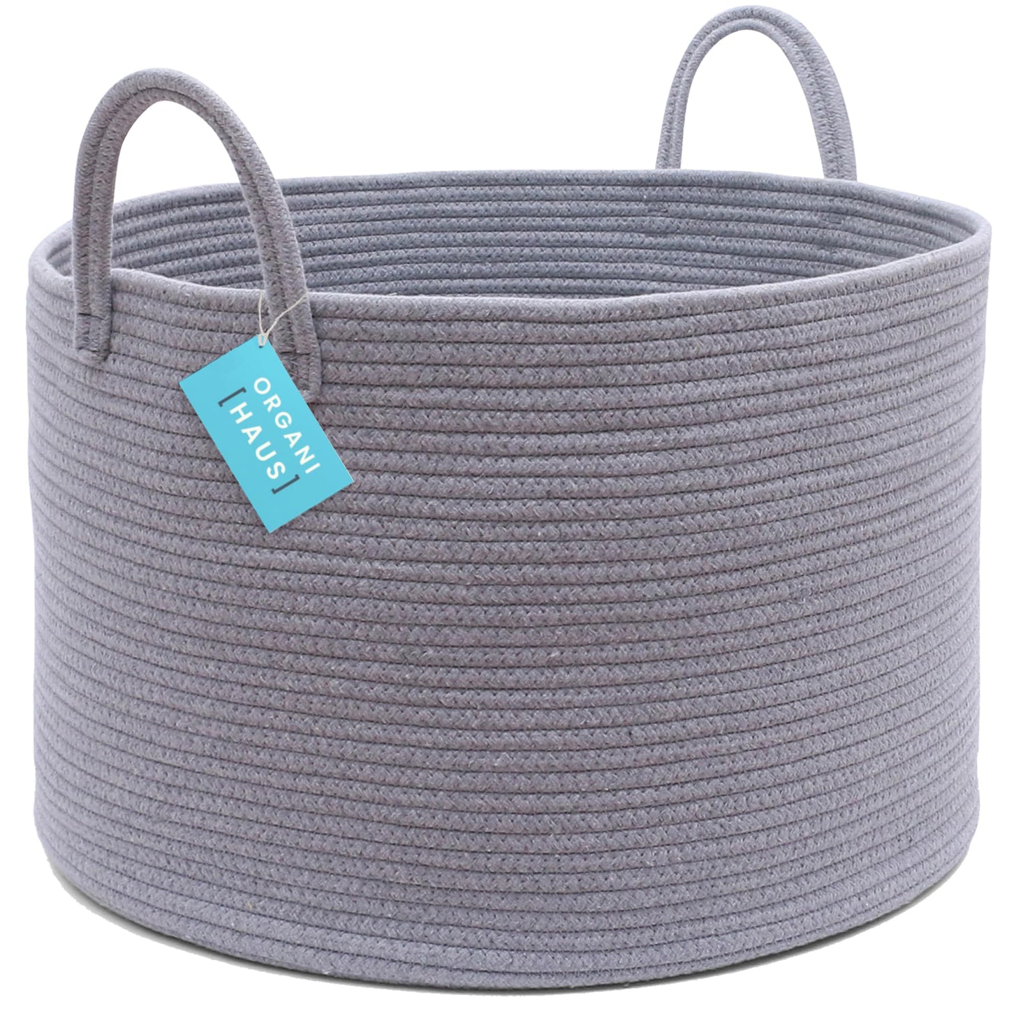 OrganiHaus Large Blanket Basket for Living Room 20x13, Rainbow Rope Basket for Classroom Organization, Toy Storage Basket, Woven Kids Laundry Basket