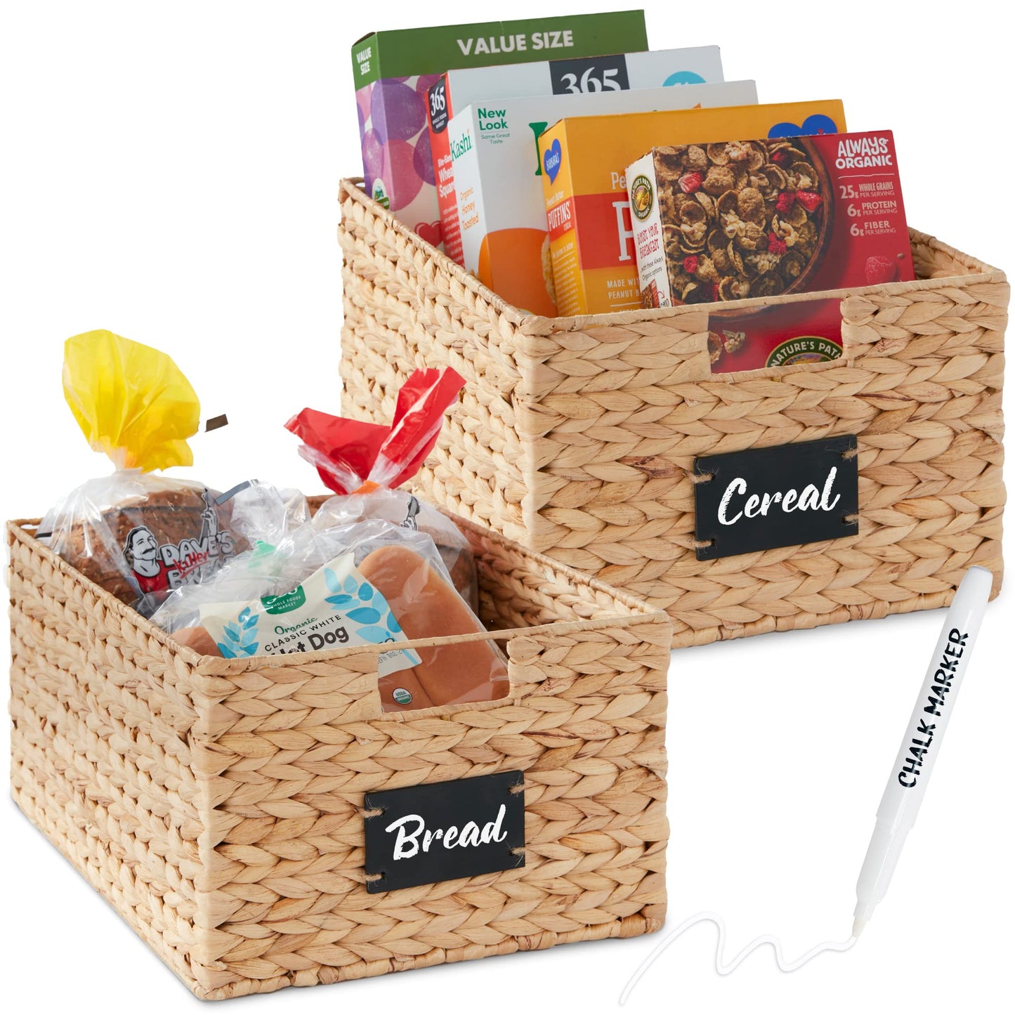 Best Choice Products Set of 4 9x12in Water Hyacinth Pantry Baskets