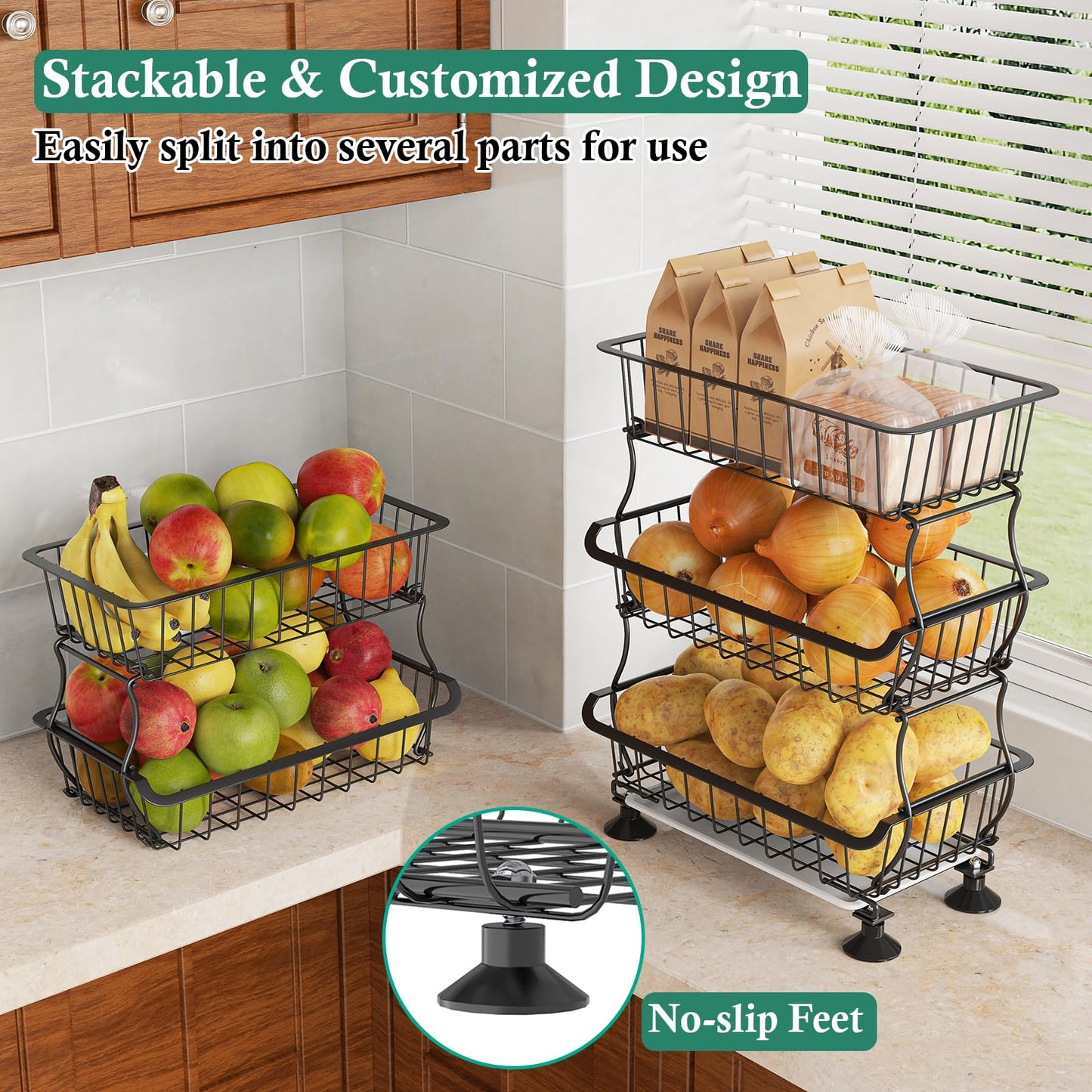 3-Tier Rolling Pantry Floor Organizer – a kitchen storage solution for your home improvement needs