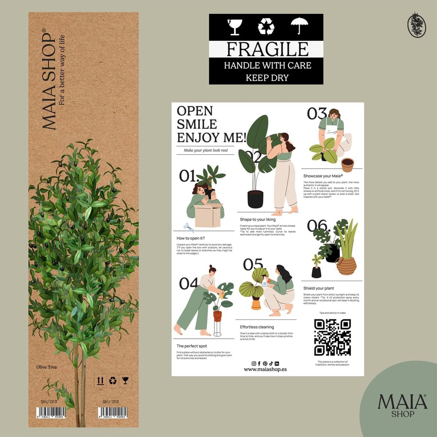Maia Shop 3.5ft Artificial Bamboo Tree, Fake Plants for Home Decor, Natural Wood Trunk