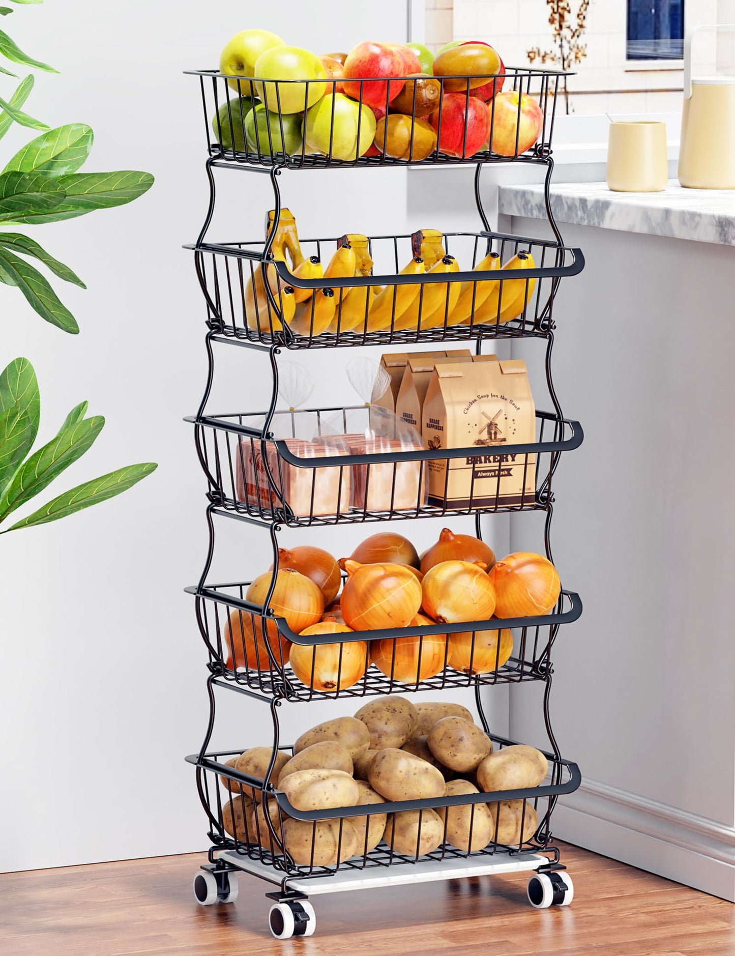 3-Tier Rolling Pantry Floor Organizer – a kitchen storage solution for your home improvement needs