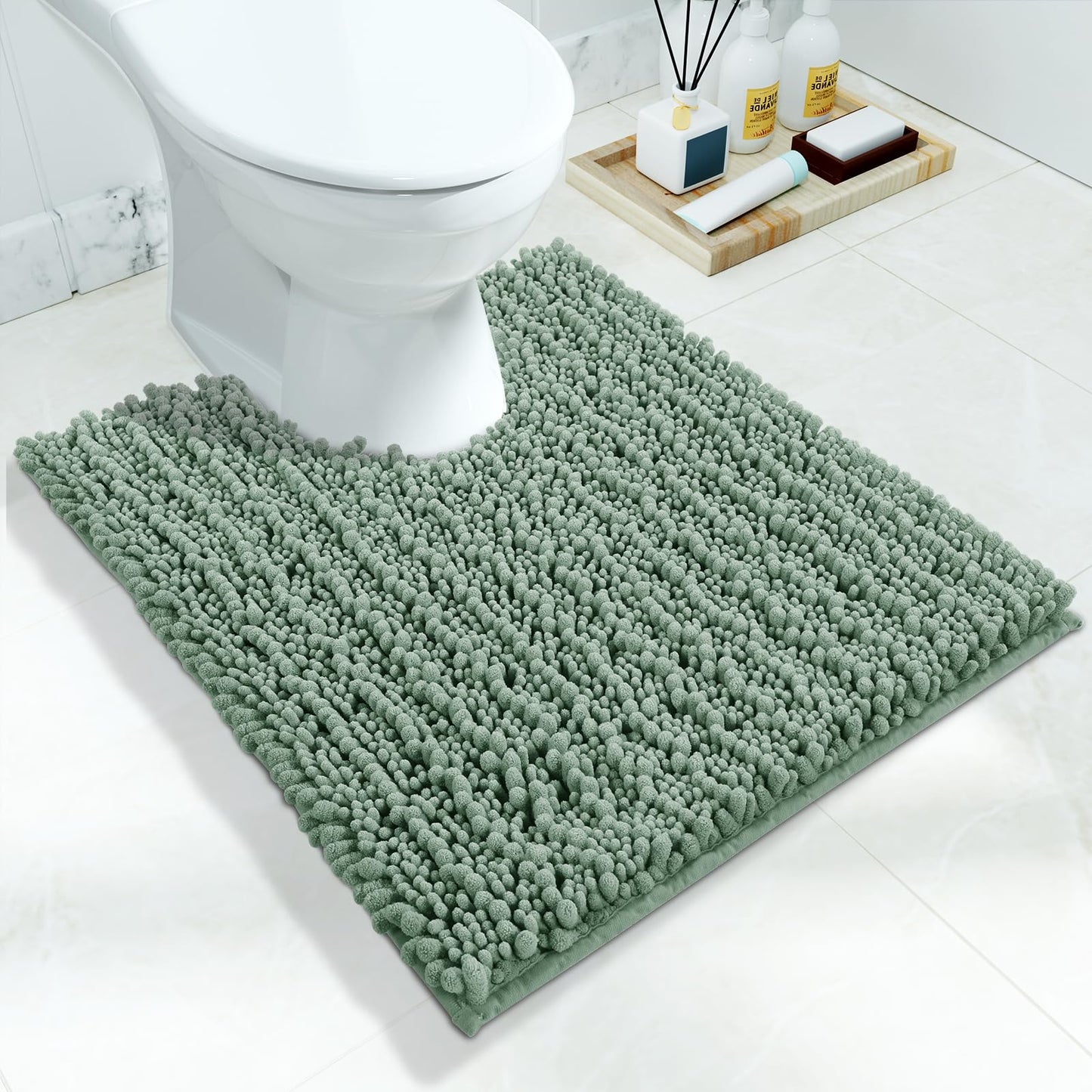Yimobra Bathroom Rugs Non Slip Washable 32x20 Inch - Ultra Soft Absorbent Chenille Bath Mat, Quick Dry Shaggy Floor Carpet for Tub Shower