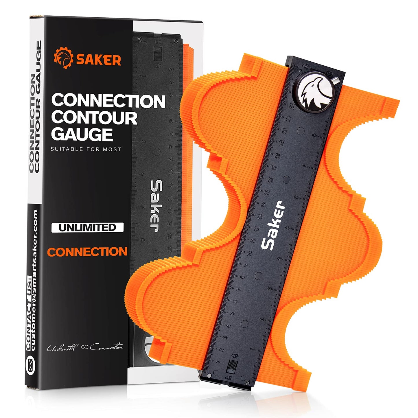 Saker Contour Gauge (10 Inch) Profile Tool-Adjustable Lock Father's Day Gift for Men Women Dad Him Boyfriend Husband-Precisely Copy Irregular Shape Duplicator-Welding Floor Woodworking Tool Tracing