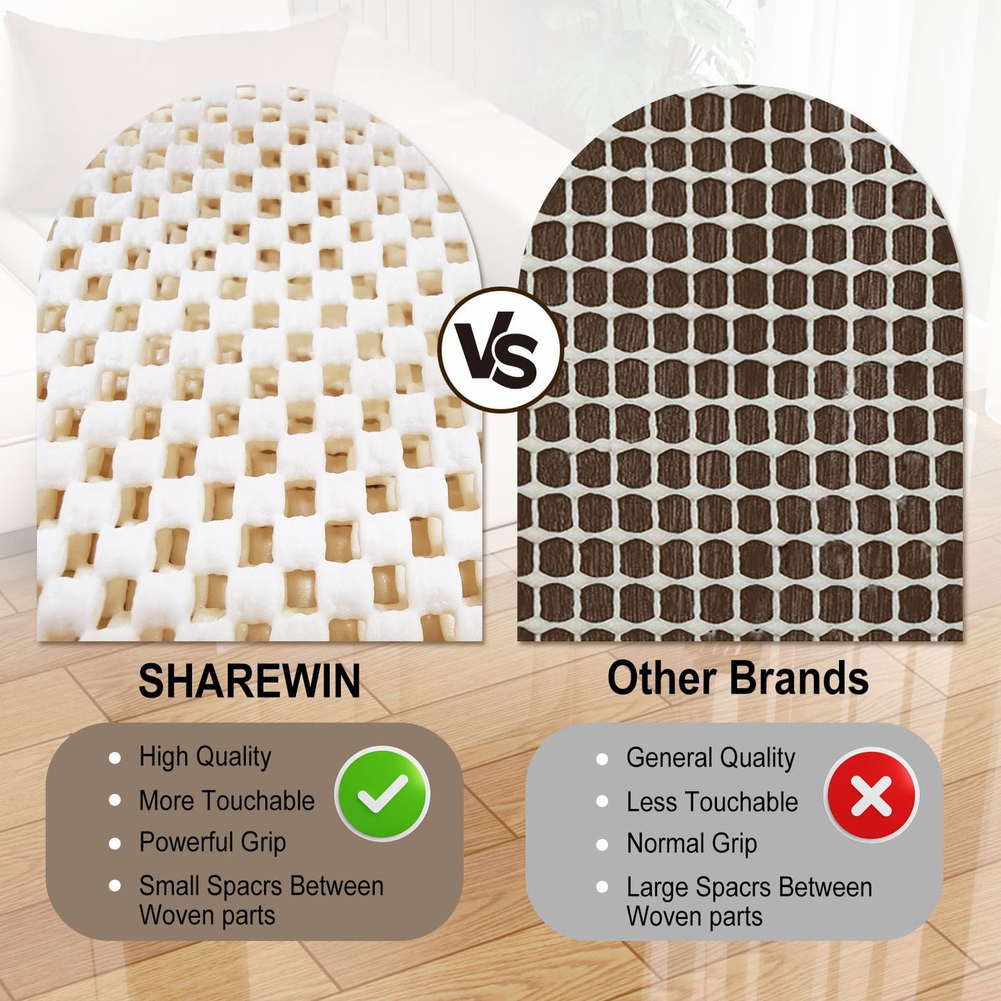 6x9 Non-Slip Area Rug Pad Gripper for Any Hard Surface Floors Keep Your Rugs Safe and in Place