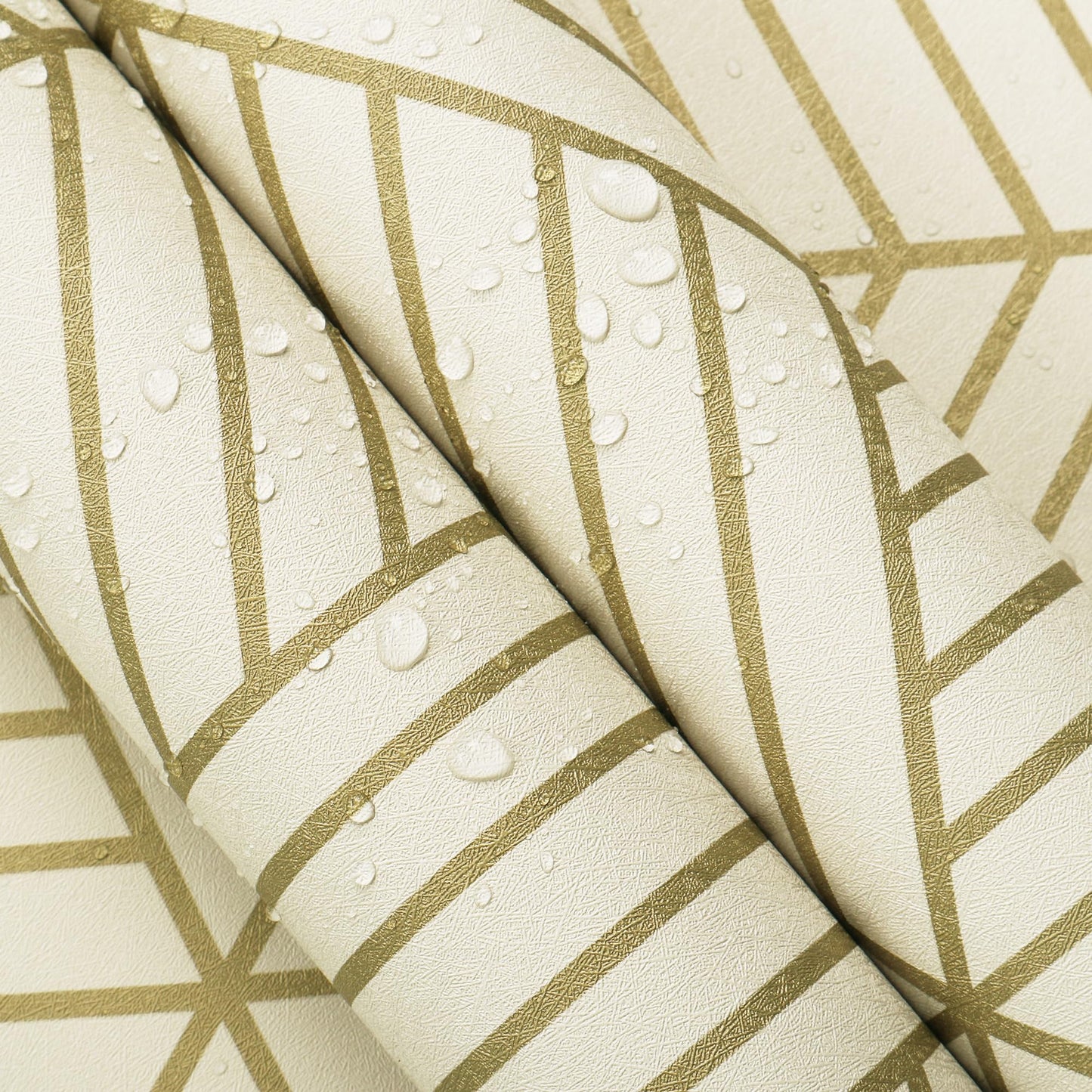 CiCiwind Peel and Stick Wallpaper Boho Wall Paper Modern White and Gold Geometric Contact Paper for Cabinets Removable Self Adhesive Bathroom Wallpaper for Bedroom Papel Tapiz para Pared 15.7"x78.7"