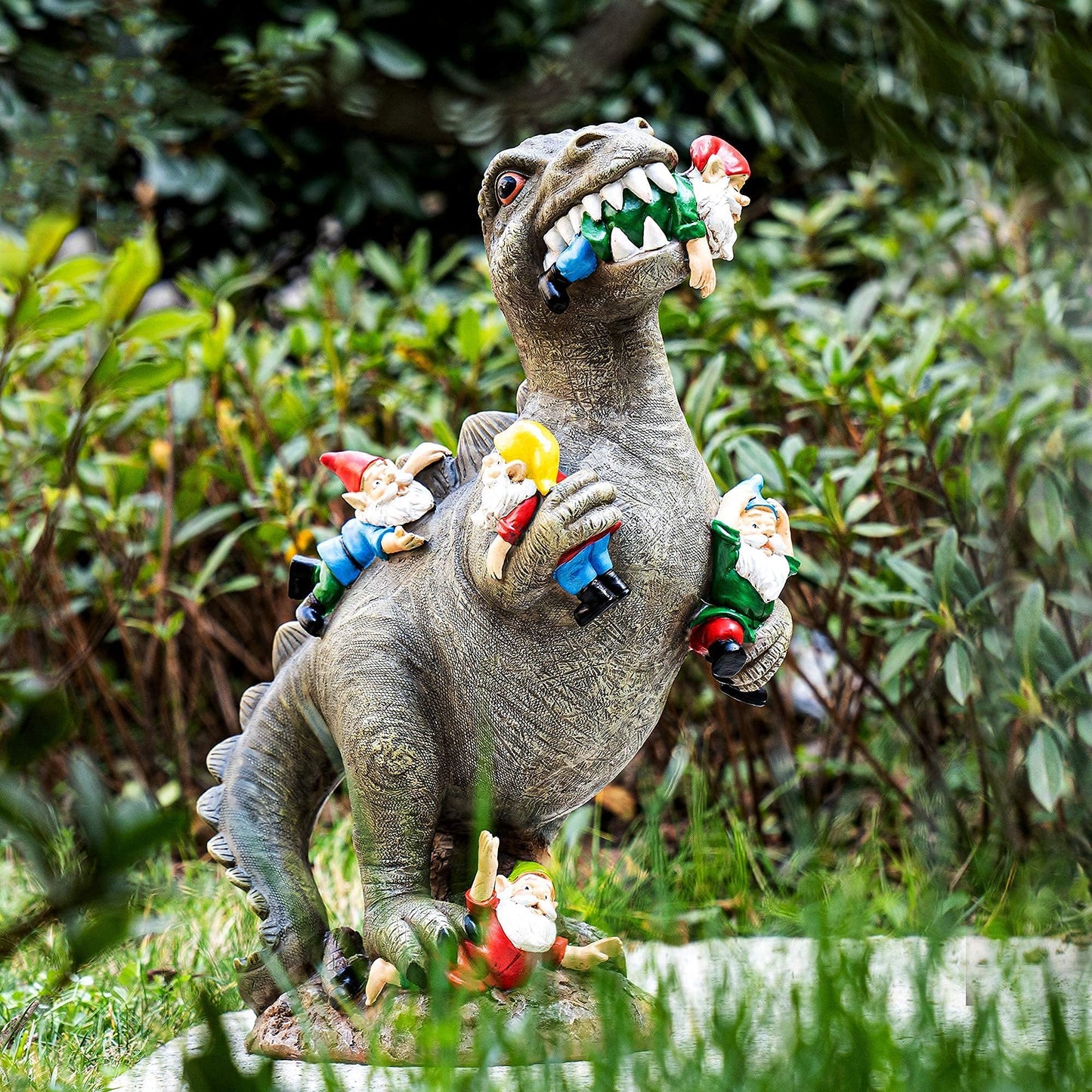 Garden Gnomes Statues Yard Decorations Outdoor Garden Decor, 14” Dinosaur Gnomes Garden Statues, Patio, Lawn Ornament, Gardening Gifts for Women for Housewarming