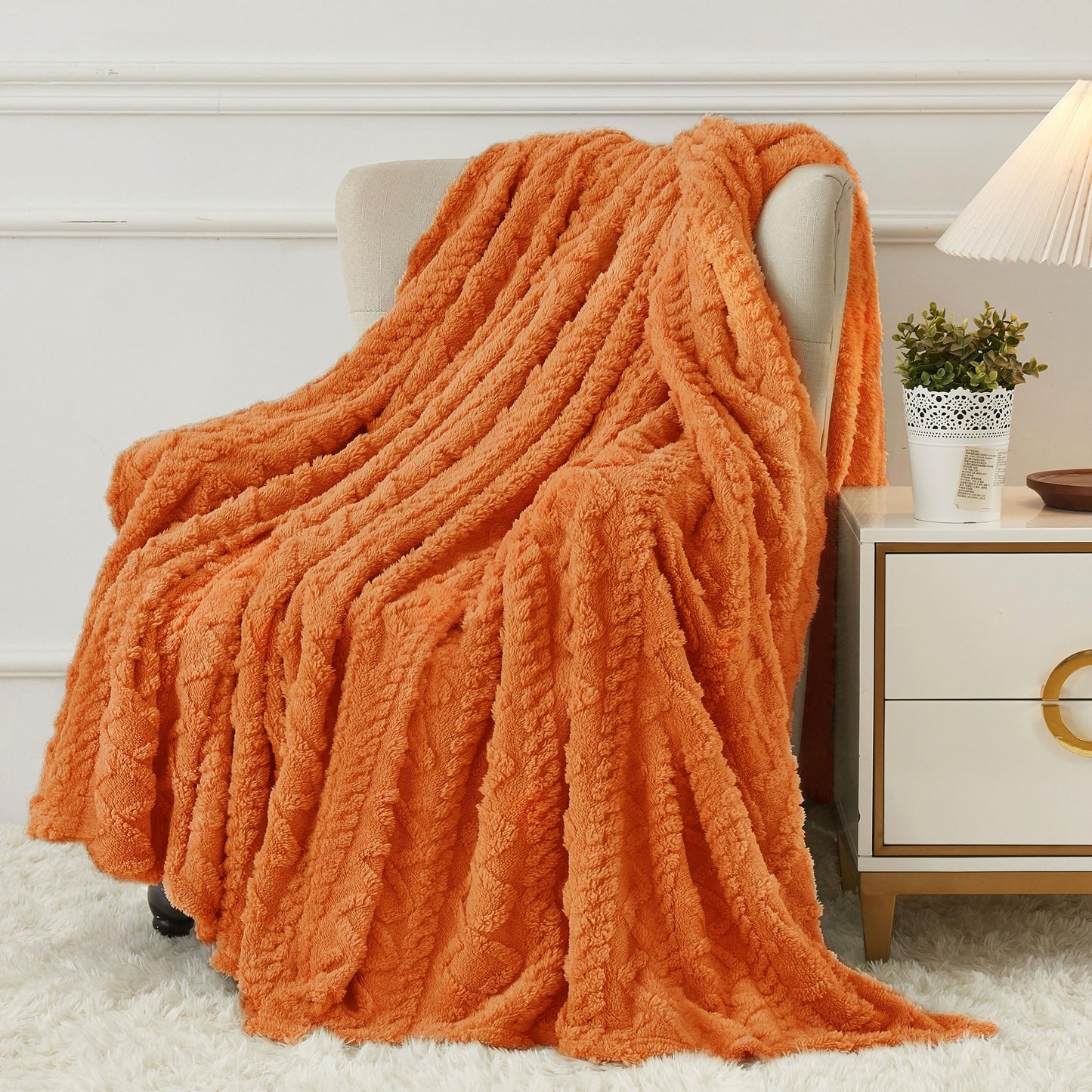 Cozy Soft Lightweight Fuzzy Throw Blanket for Couch, Warm Present for Birthday, Christmas, Halloween