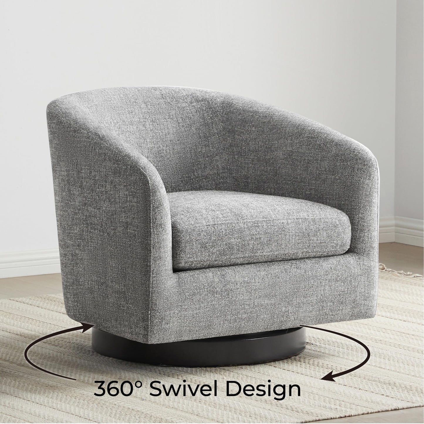 CHITA Swivel Accent Chair, FSC Certified Upholstered Velvet Barrel Chair for Living Room, Fully Assembled, Forest Green