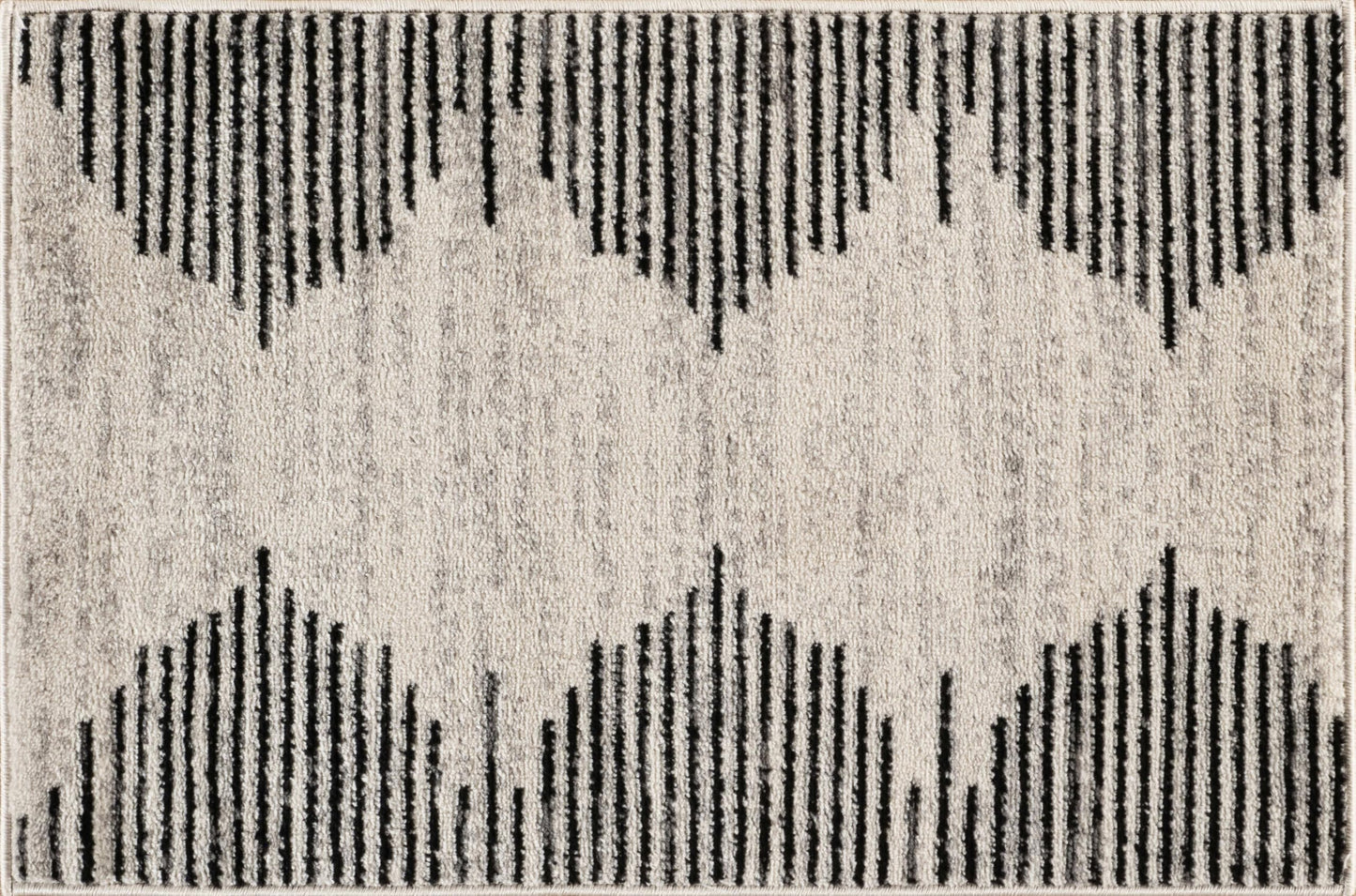 Rugshop Bohemian Stripe Stain Resistant High Traffic Living Room Kitchen Bedroom Dining Home Office Area Rug 5' x 7' Black