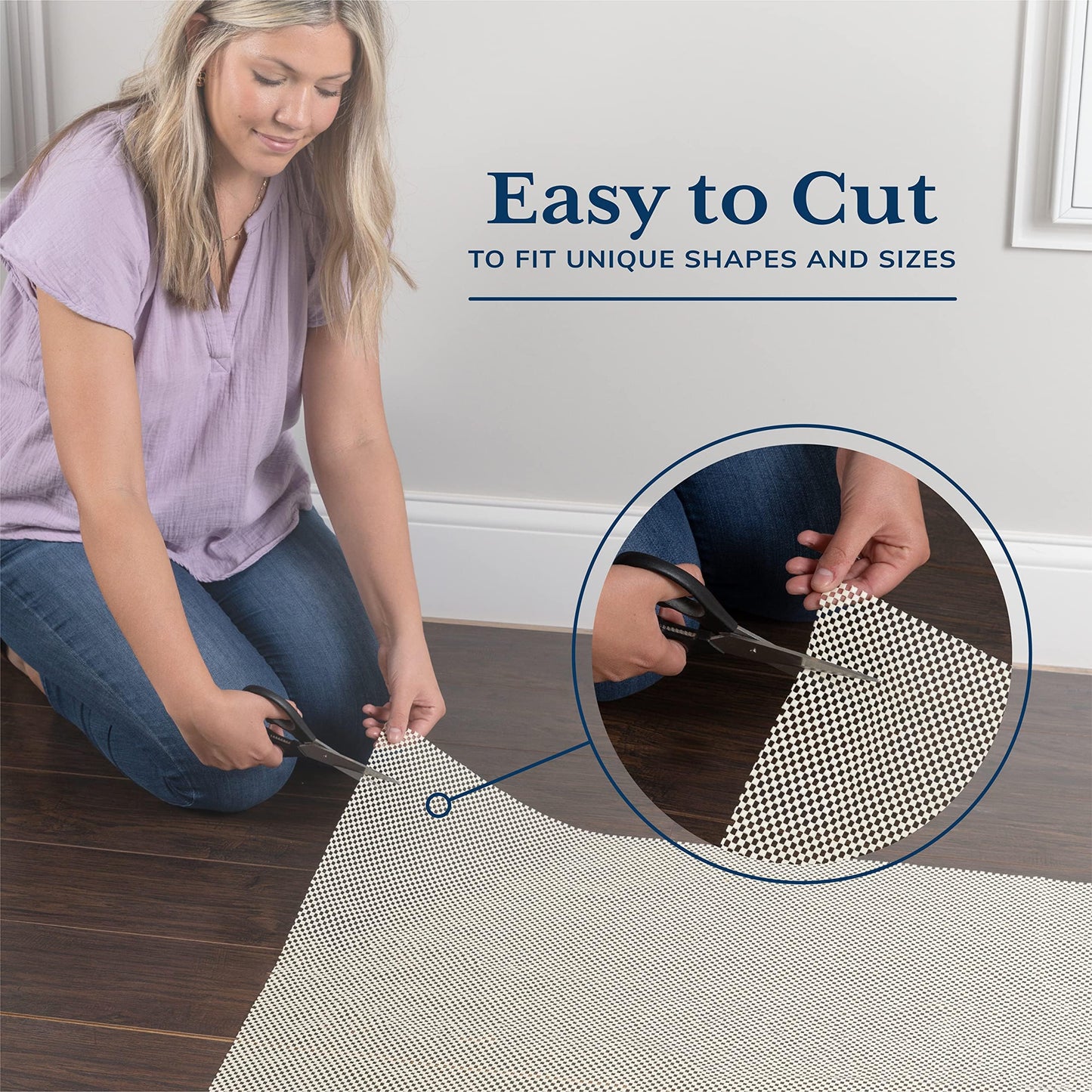 Veken 6x9 Ft Rug Pad Gripper for Hardwood Floors, Non Slip Rug Pads for Area Rugs, Thick Rug Grippers for Tile Floors