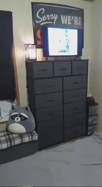 Tall Modern Fabric Dresser with 13 drawers for storage, Tall Organization Tower